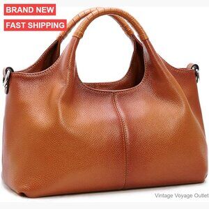 Genuine Leather Satchel Crossbody Hobo Tote Bag for Women